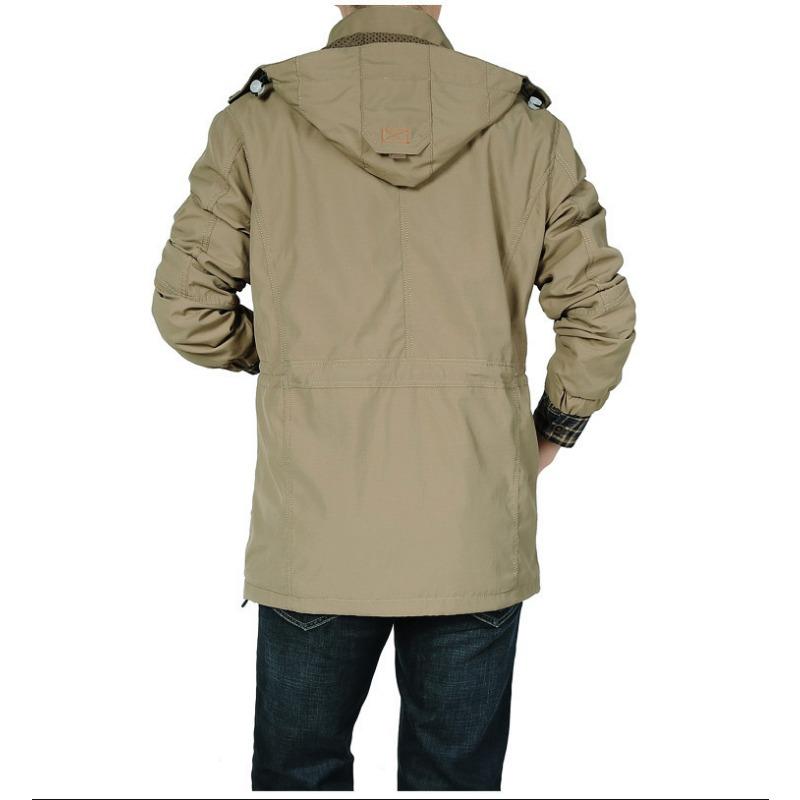 Spring and Autumn Men's Casual Jacket Outdoor Large Size Mountaineering Suit Large Size Loose Medium and Long Jacket Men