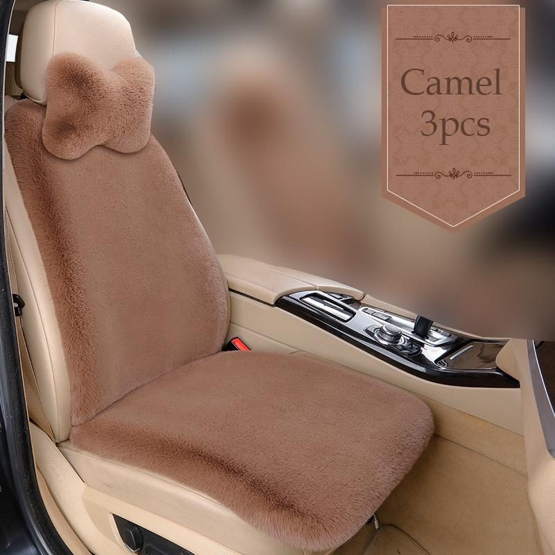 Автомобильные чехлы на сиденья, защитные аксессуары, искусственные плюшевые теплые чехлы для салона автомобиля, автомобильные чехлы на подушки, универсальный размер на 5 сидений