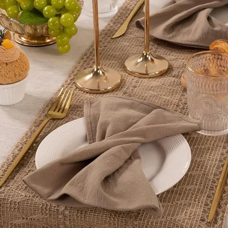 70 шт. 30X45СМ 100% Хлопковые Салфетки Салфетка Многоразовая Свадьбы Вечеринка Детский душ Рождество Декор стола Ретро салфетки Многоразовые