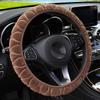 Universal Anti-Slip Fashion Automotive Interior Soft Warm Autumn Winter 38cm Short Plush Auto Car SUV Steering Wheel Cover