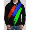 Autumn Winter Ink Tye Dye Pullovers Long Sleeves 3D Printed Men's Hoodie, Halloween Black Pattern, Trendy Sportswear