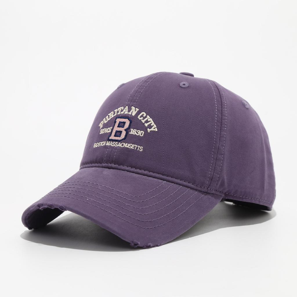 Spring And Summer Fashion Hole English Embroidery Baseball Cap Women'S Four Seasons Versatile Casual Big Head Circumference Cap