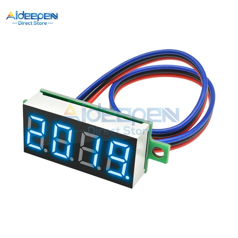 0.36 inch DC 0-100V Mini 3 Wires 4 Bit LED Digital Voltmeter 0.36" DC 0.000V-100.0V Voltage Meter Voltage Tester 12V 24V