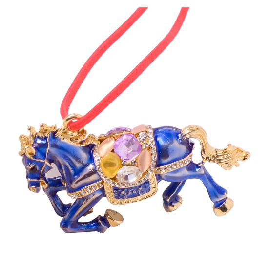 Лошадь Рождественское Украшение Стразы Декор Дерева Счастливое Животное Зодиака Тема Праздничное Праздничное Украшение