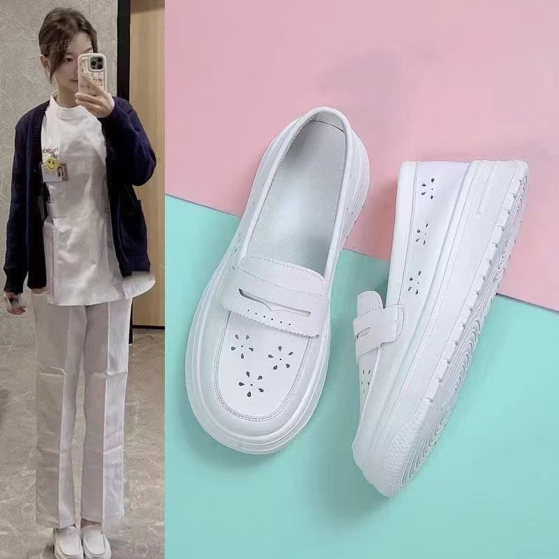 Height-increasing Medical Special Shoes Nurse Shoes Women's Soft Soles Light and Breathable Thick Soles Not Tired of Foot Work One Pedal White Shoes