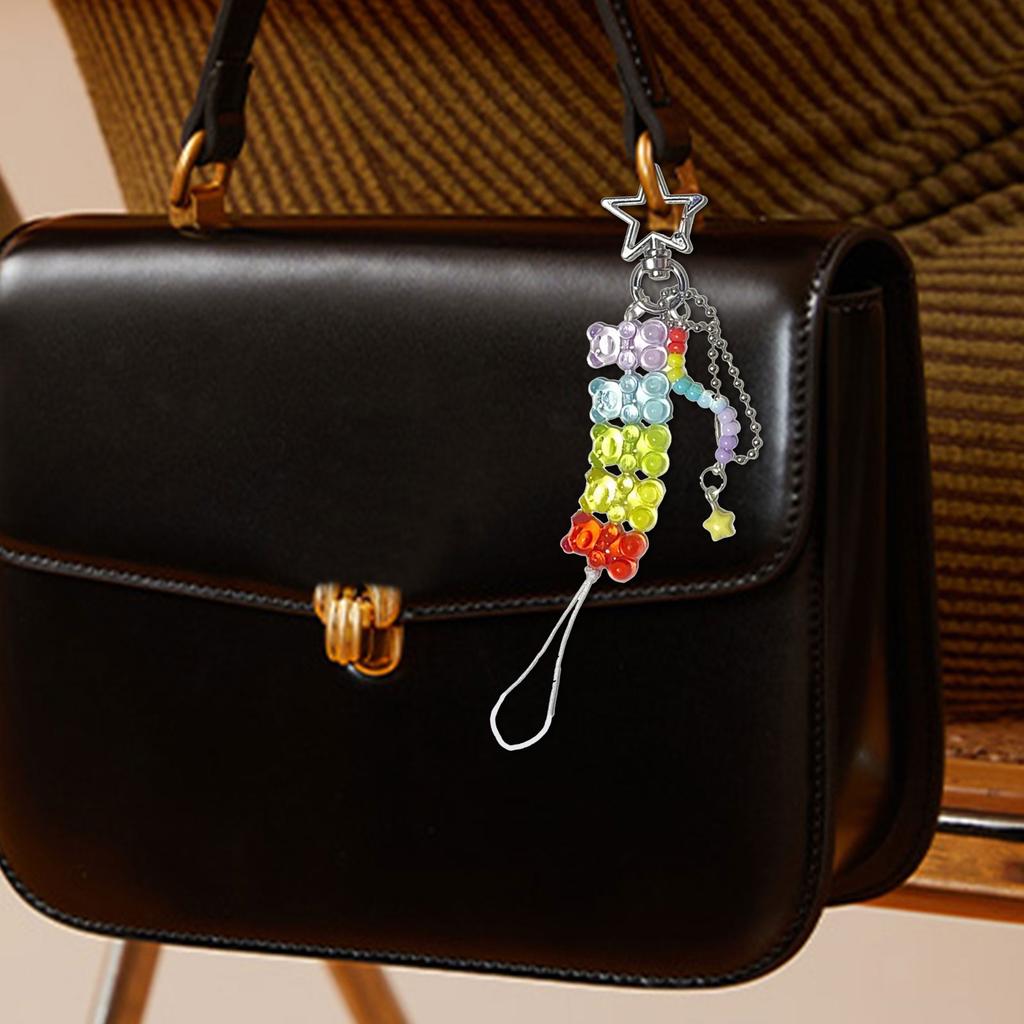 Набор из 2 бусин-медведей, брелок для ключей, многоцелевой кулон на сумку, модный аксессуар для ключей, подходящий для украшения ключей и сумок