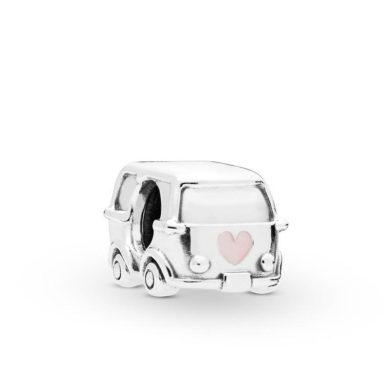 Новый модный шарм, оригинальная розовая коллекция, птица, пять лепестков, цветок, бабочка, бусины для оригинального модного женского браслета, ювелирные изделия