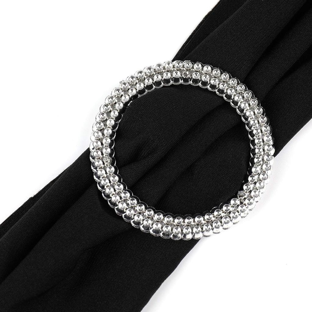 Tosnail 50 Pack Spandex Chair Sashes Wedding Chair Decoration Party Chairs Covers - Black