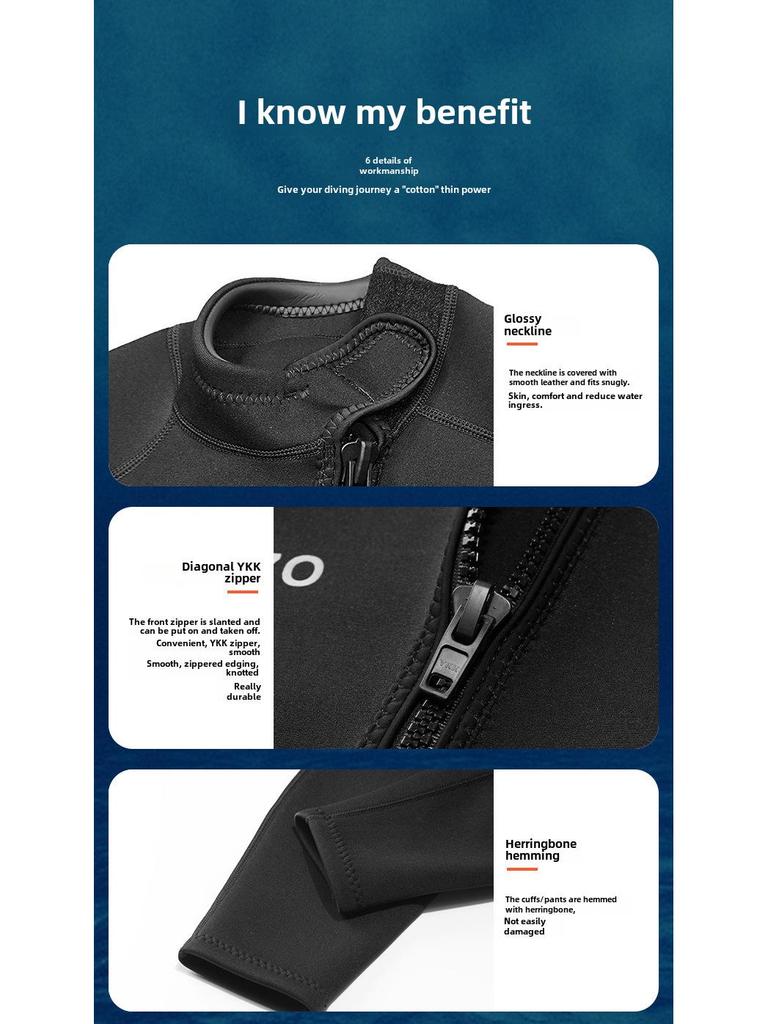 Мужской гидрокостюм OUZO 1,5 мм для дайвинга и серфинга с защитой от холода