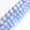 Faceted Light Blue Stone Chalcedony Loose Round 15 Inch Beads For Jewelry Making 4/6/8/10/12mm Beads