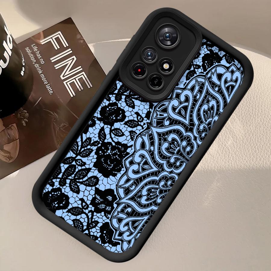 Case for Xiaomi Poco F8 X3 NFC X3 Pro C51 C61 C50 Phone Cover Black Lace Cool