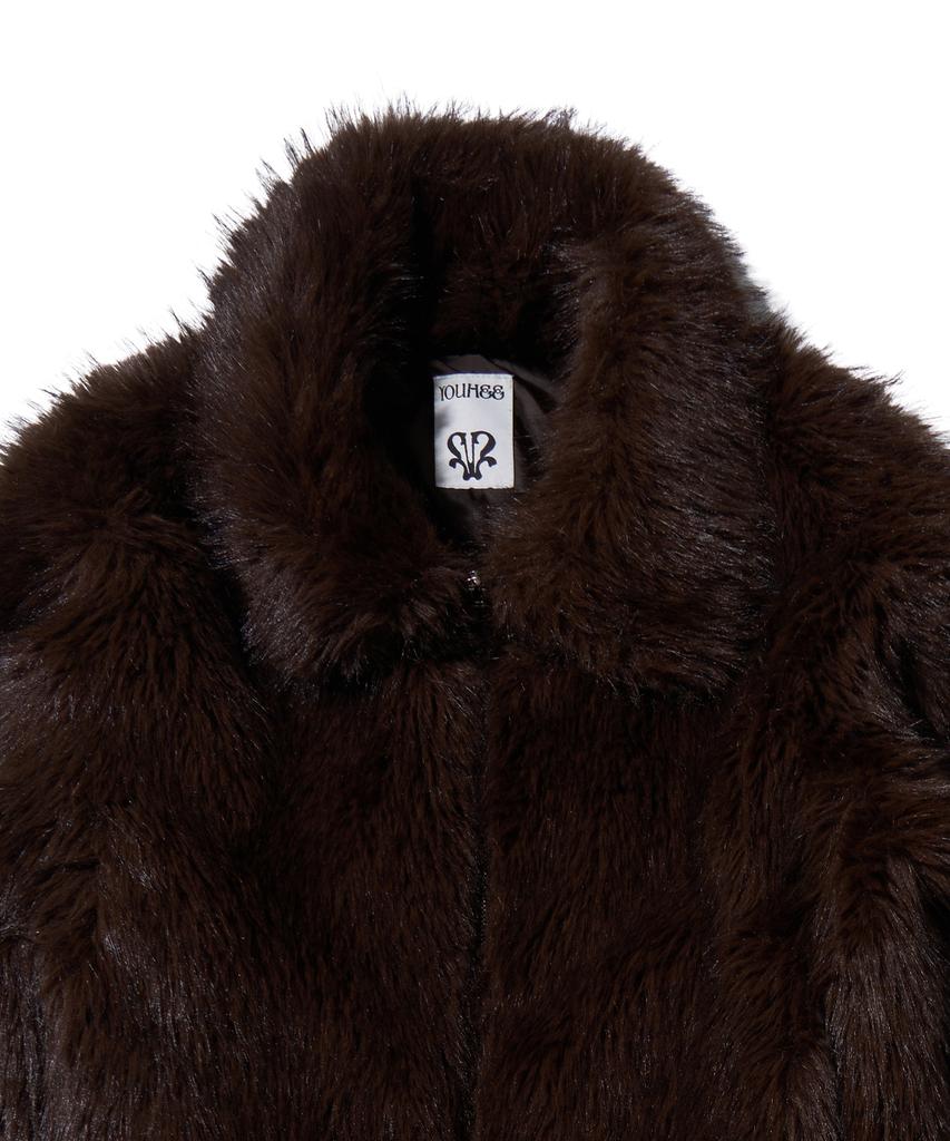 Youhee Long Hair Fur Jacket Brown
