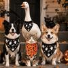 Pumpkin Print Dog Triangle Scarf Cute Cat Saliva Towel Pet Holiday Bib  Pet Costumes