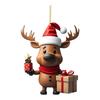 Cute Elk Hanging Oranments Cartoon Acrylic Christmas Elk Fashion Xmas Tree Elk Pendants  Home Decor