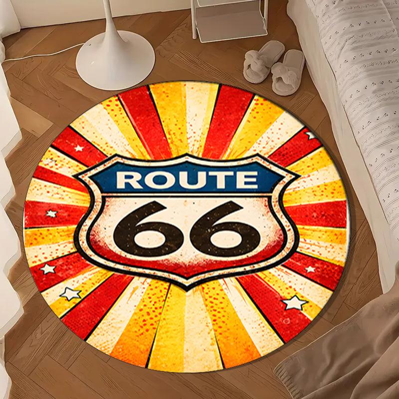 Route 66 Round mat Home Decor, Chair rug For livingroom,Bedroom, doormat home decor Birthday Gift Christmas Gifts