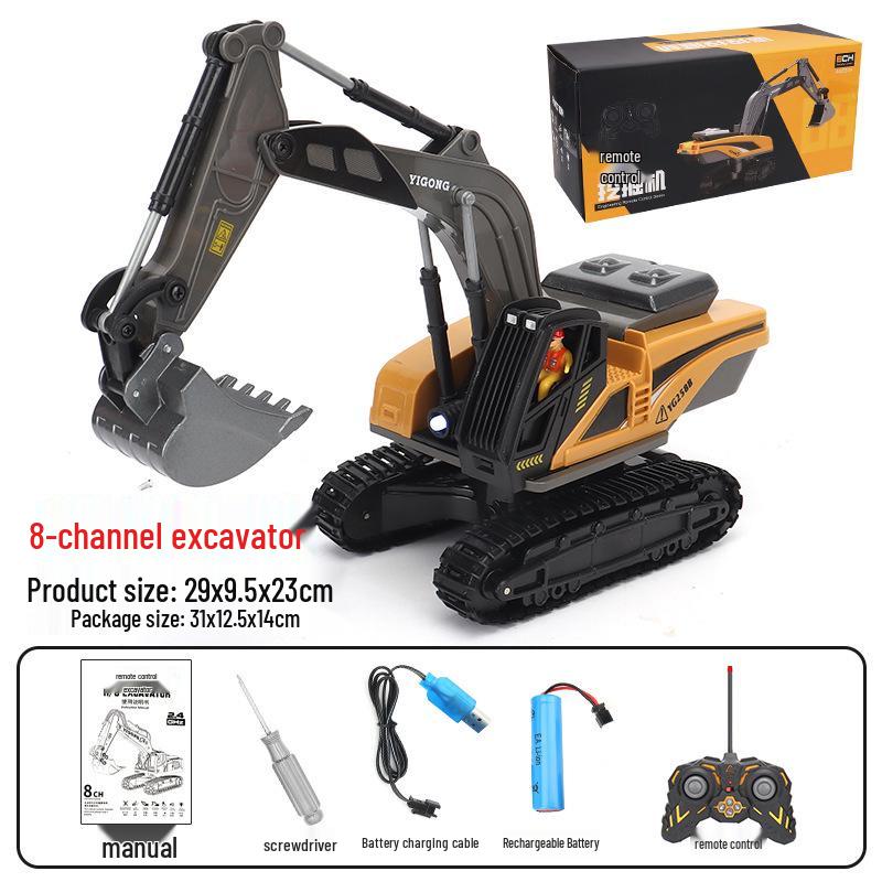 Free Shipping Alloy Remote Control Excavator Dump Truck Toy for Kids