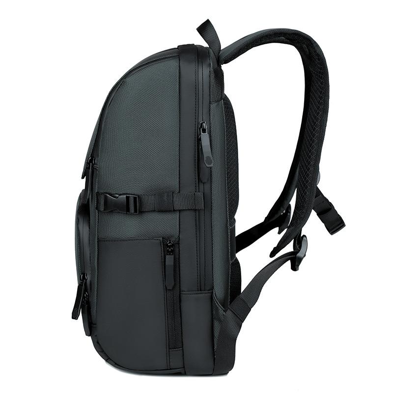 TS JYL laptop bag,Business Nylon Backpack Men Commute Laptop Bag Casual Leather Travel Pack
