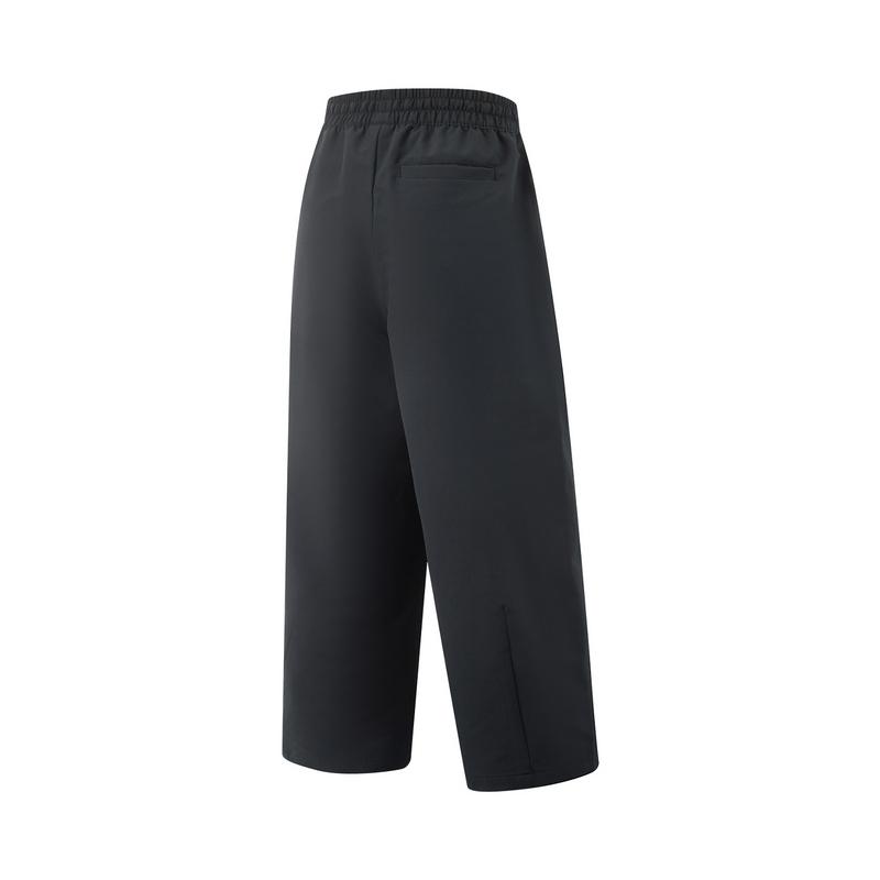 Спортивные брюки прямого кроя из серии Li Ning Fitness, повседневные, однотонные, черные, AYKV386-3