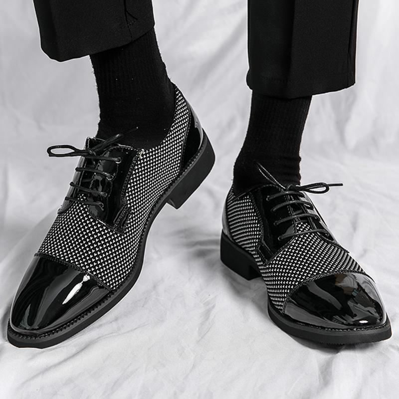 Designer Gentleman Mixed Patchwork Leather Oxford Shoes For Men Moccasins Wedding Prom Homecoming Party Footwear Zapatos Hombre