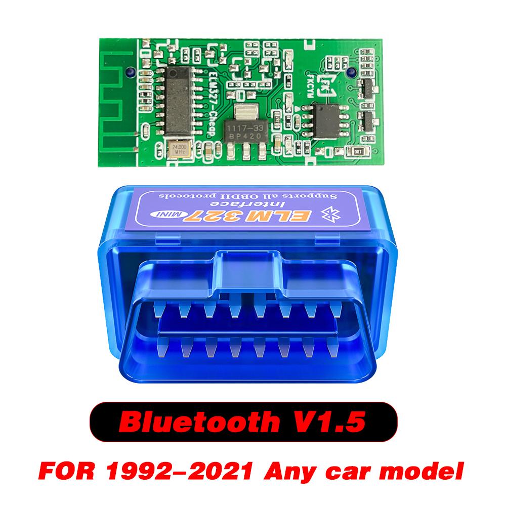 Super Mini ELM327 OBD2 V1.5 Bluetooth 5.0 OBD V2.1 V1.5 Последняя версия Новый автоматический сканер OBD Код считыватель Инструмент Диагностический инструмент для автомобиля