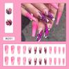 24 шт. накладных ногтей Coffin Pink Gradient French Wave Lines Flower накладные ногти с полным покрытием