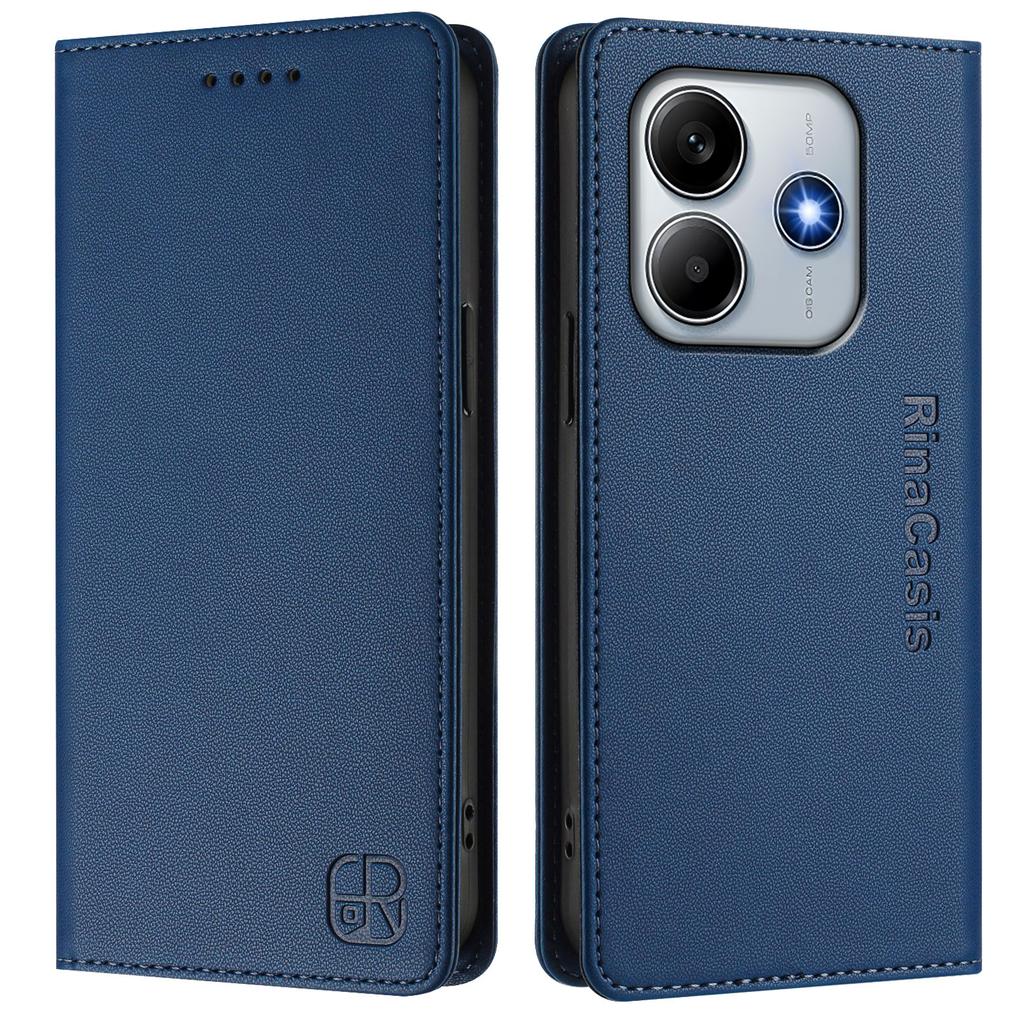 Luxury Leather Case For OPPO A56 A16 A55S A54S K10 A96 A76 A36/Reno 12F Reno12 RFID Blocking Card Slot Magnetic Attraction Stand Shockproof Flip Cover