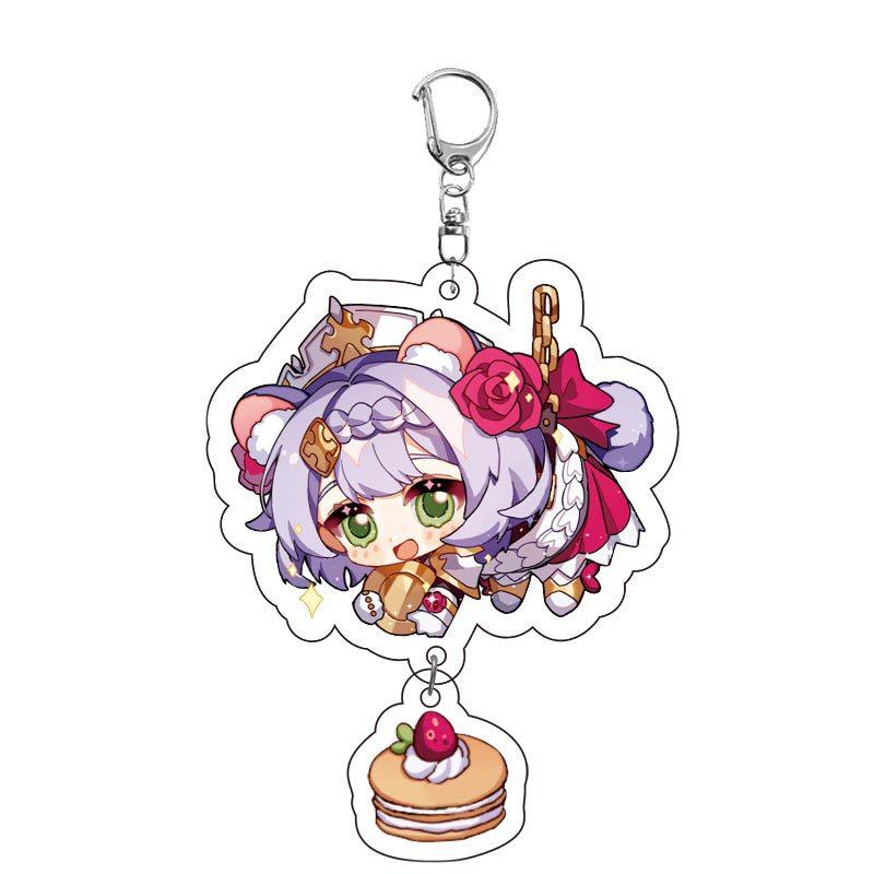 Game Keychains Acrylic Figure School Bag Keychian Holder Key Ring For Children Girl Men Accessories