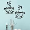 Wall Sticker Romantic Coffee Cups Pattern PVC Self-adhesive DIY Decal for Kitchen