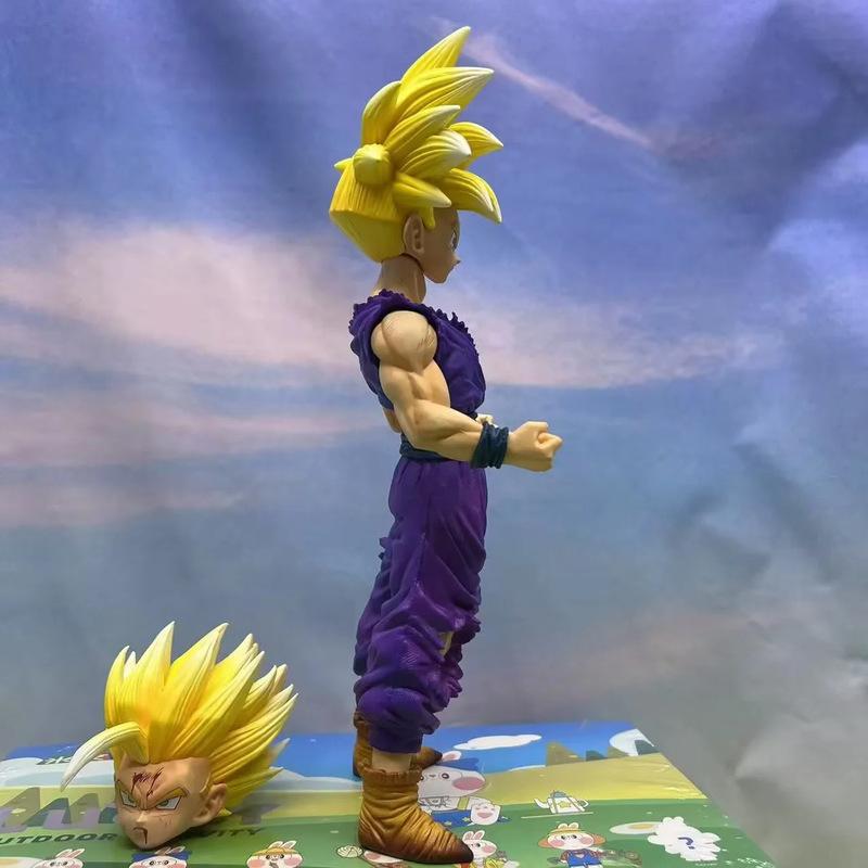 24 см Фигурка Аниме Dragon Ball Две Головы Сон Гохан Фигурка Действия Супер Сайян 2 Игра с Селлом Детская Игрушка Декорация Подарок Сон Гоку
