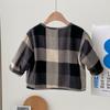 Весна и осень Новая детская куртка в клетку в стиле ретро