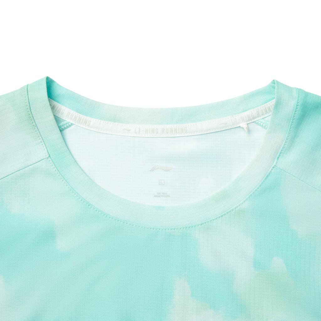 Li Ning Running Series Sport Leisure Color Block Simple Round Neck Pullover Printed Short Sleeve T-Shirt Men Tops ATSV091-2