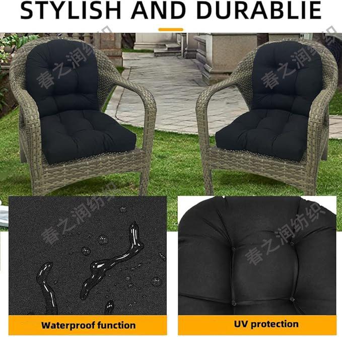 Outdoor Garden Chair & Sofa Cushions, Rattan Chair Cushions & Tatami Mats (Set of 2, 48x48cm)