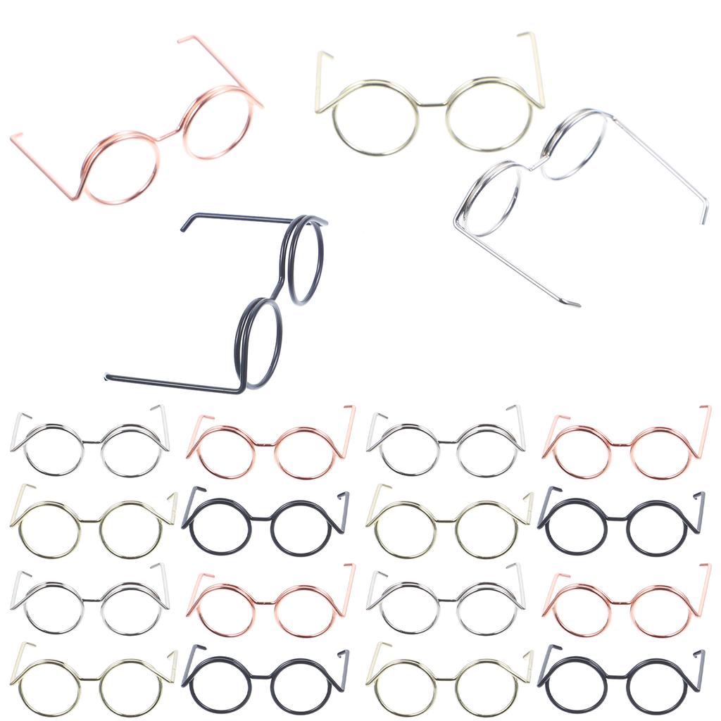 20 шт. мини-очки, солнцезащитные очки, платье, очки, винтажные куклы, аксессуары из железной проволоки, крошечные предметы для старейшин