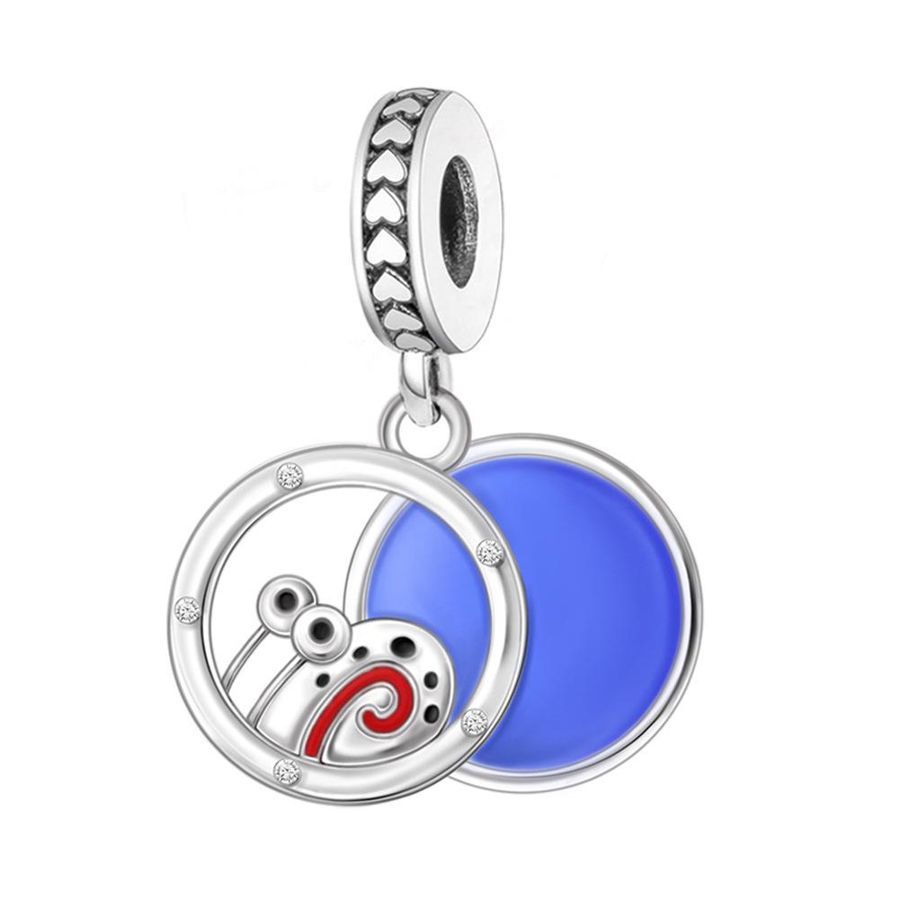 S925 Silver Style Beaded Two-in-One Pendant Animal Theme Bracelet DIY Craft Kit with Axolotl Sloth Snail Dolphin Charms
