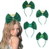 Улица. Повязка на голову с бантом для вечеринки в честь Дня святого Патрика, украшенная трилистниками, аксессуары для волос, праздничный головной убор для фестивальных торжеств