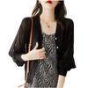 Office Style Loose and Size M ROSELUCA. Women's Cardigan, Thin, See-Through, Casual, Lightweight, Stretchy, Feminine, Cute, Slimming, Open-Front Top,