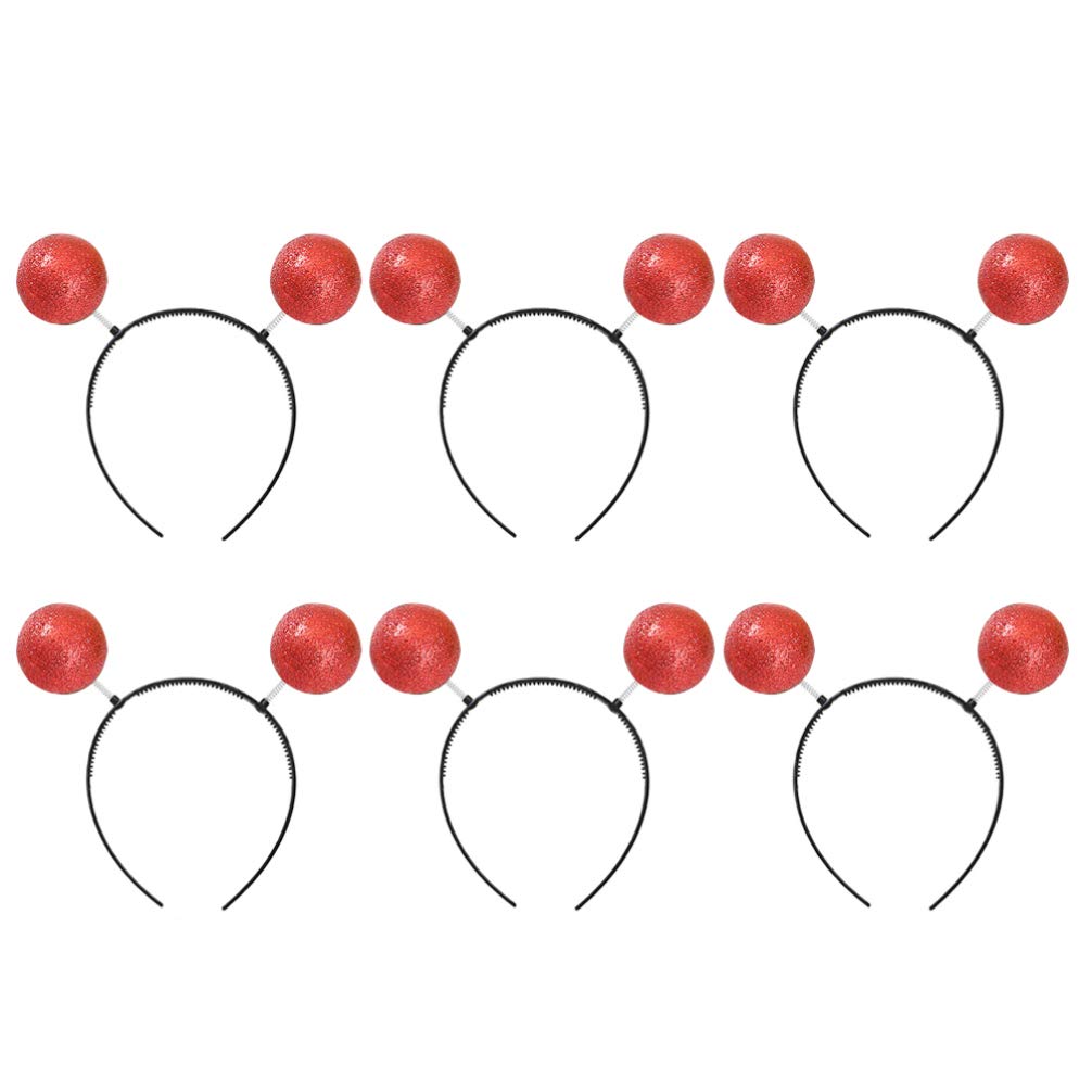 BESTOYARD Alien Headband with Pom Poms, Hair Accessories for Disguise, Hair Hoops, Halloween, Parties, Stage Performances, and Recitals, Set of 6