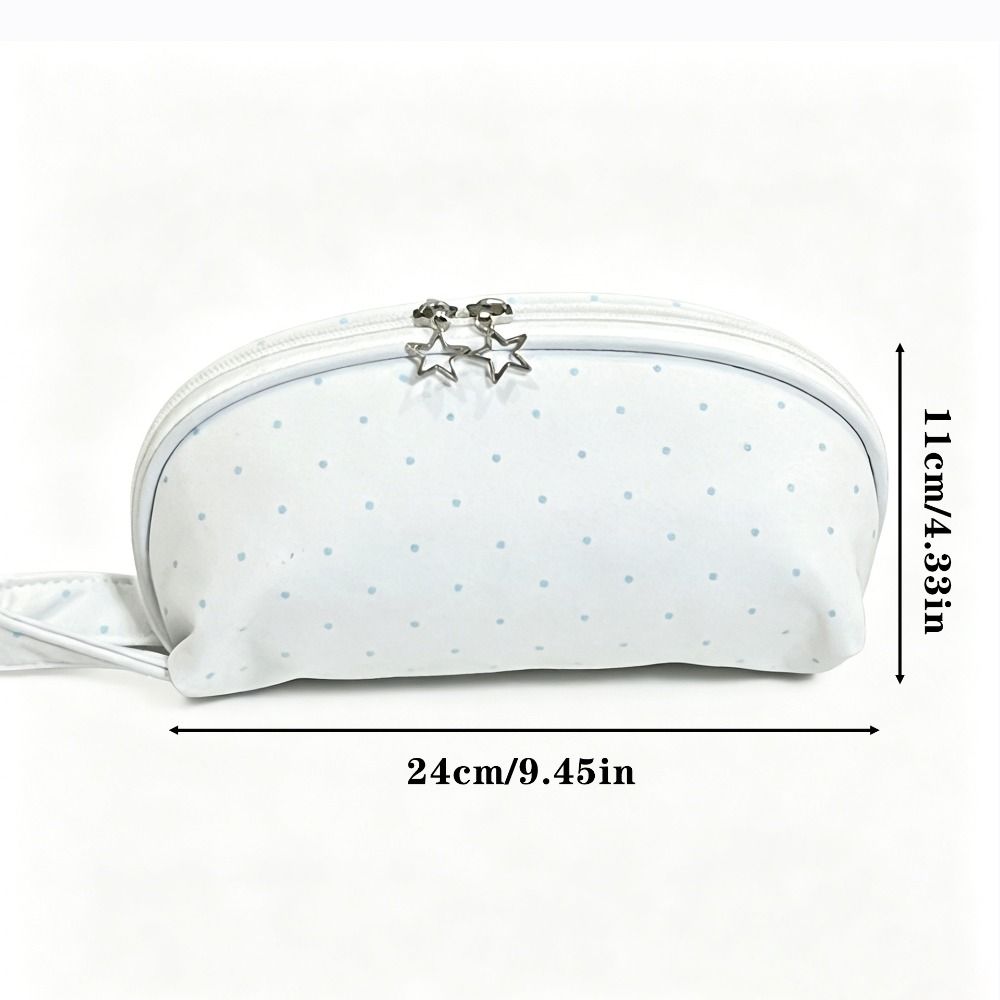 Polka Dot Pen Bag Shell Shape Pencil Pouch Multi Function Stationery Bag  School Office