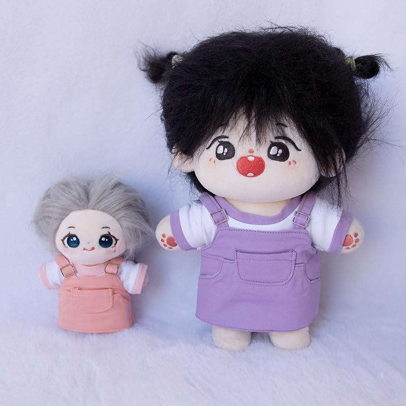 Niannyyhouse 10cm, 15cm, 20cm Plush Clothes, T-shirt, Suspenders, Strap Dress, Dress-Up Cotton Doll, Accessories (a1, 20cm)