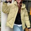 BITCED Loose-Fit Women's Winter New Arrival Short Casual Hooded Oversized Cotton Coat, Cotton Jacket, Padded Jacket