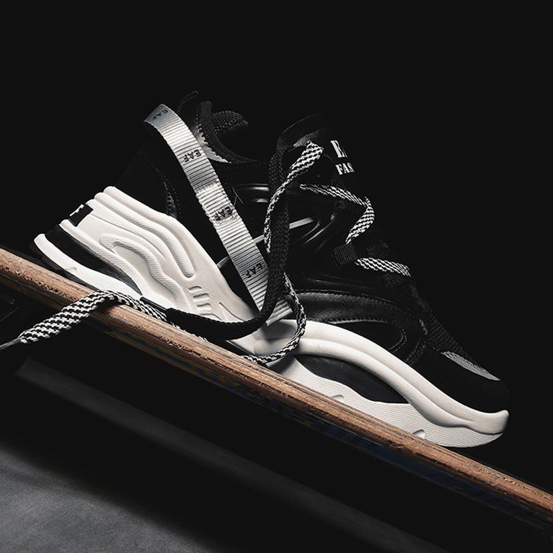 Весенне-осенняя новая пара спортивной и повседневной обуви, дышащая, удобная, увеличивающая рост, многоцветная мужская обувь