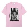 Корейская K-pop Хип-хоп Группа Lngshot LOUIS Футболка Унисекс Женская Одежда Мода Оверсайз Хлопок Повседневная С коротким рукавом Топы Подарки для Фанатов