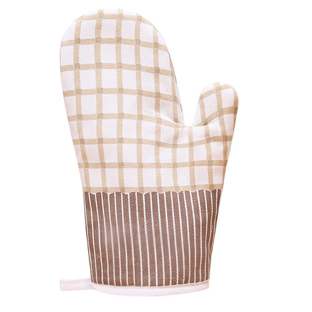 Kitchen Anti-Scalding Heat Resistant Cotton Oven Mitts Non-Slip Insulation Gloves