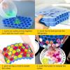 37 Silicone Molds Honeycomb Ice Cube Trays Reusable Mold BPA Free Ice Maker with Removable Lids Ice Bucket Summer Accessories