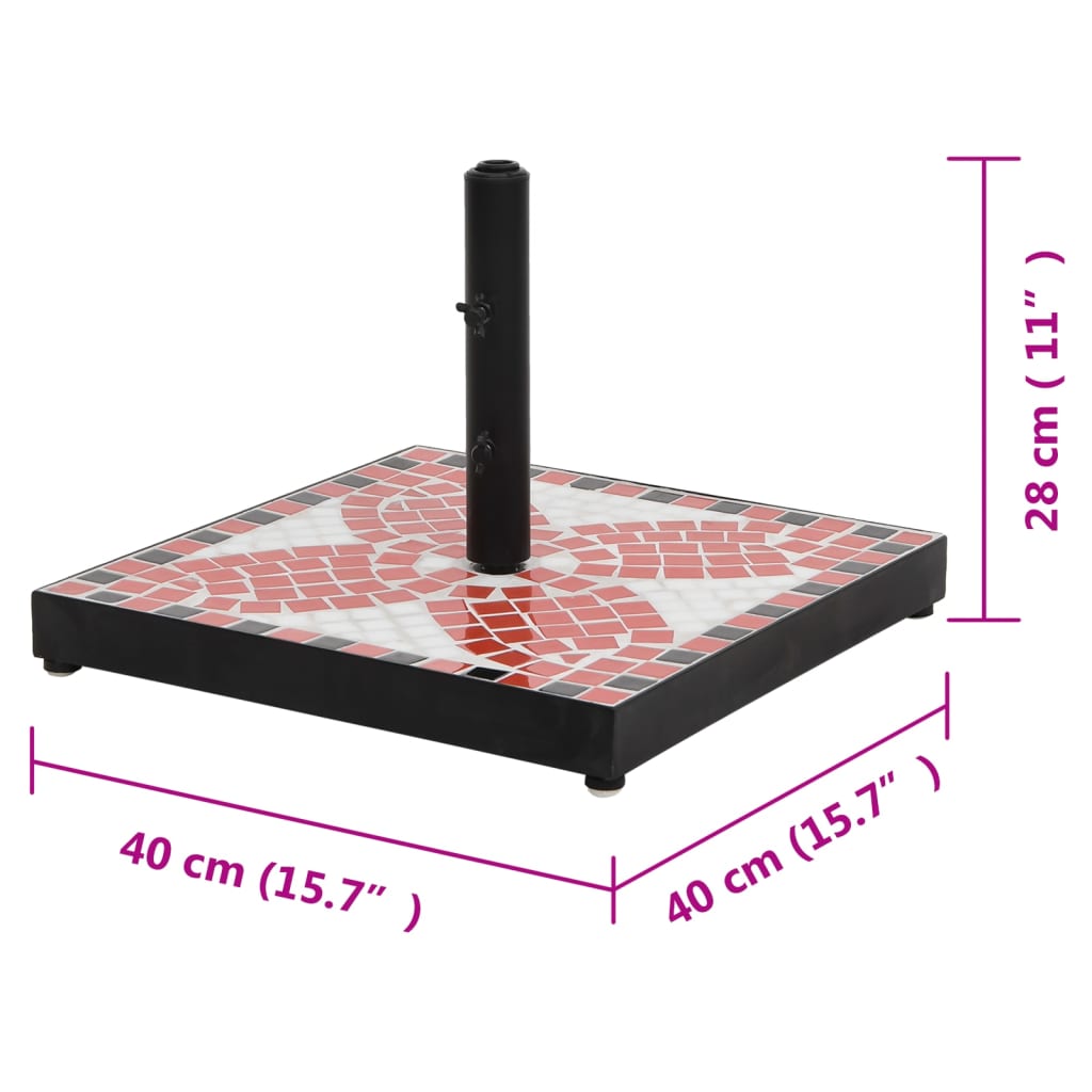 Umbrella Base Terracotta and White Square 12 kg
