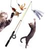 Выдвижная удочка-дразнилка для кошек Ультрадлинная Интерактивные игрушки для кошек Сменные насадки Удочка Удочка-удочка для кошек для домашних кошек