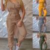 Women Jumpsuit Fashion Shrink-resistant Solid Color Lady Jumpsuit Ankle Tied Cargo Jumpsuit Overall Jumpsuit for School