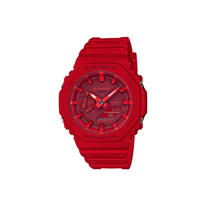 CASIO Customized watch modified series garnet electroplated red Quartz Steel Strap same style for men GA-2100-4A(Watch1-GaiZhuang-ShiLiuDianDuHong)