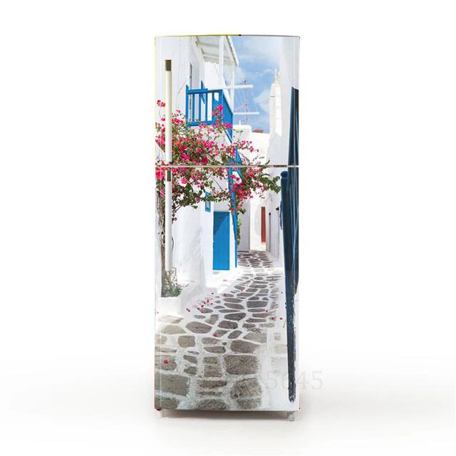 Ретро пляжные наклейки в горшках для покрытия холодильника, виниловая пленка для мебели, наклейка на обои, ПВХ Vinilo Frigorifico