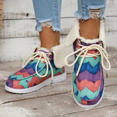 Внешняя торговля Европейские и американские хлопковые ботинки большого размера для женщин, зимние новые, с Санта-Клаусом, утолщенные и на велюровой подкладке, женские хлопковые ботинки на плоской подошве